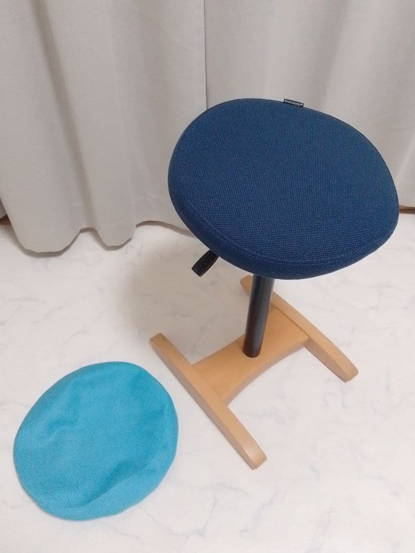 サカモトハウス バランスシナジー カバー付 ラウンド 丸型 ネイビー チェア バランス シナジー専用｜プレミアムニットカバー – バランスチェアの