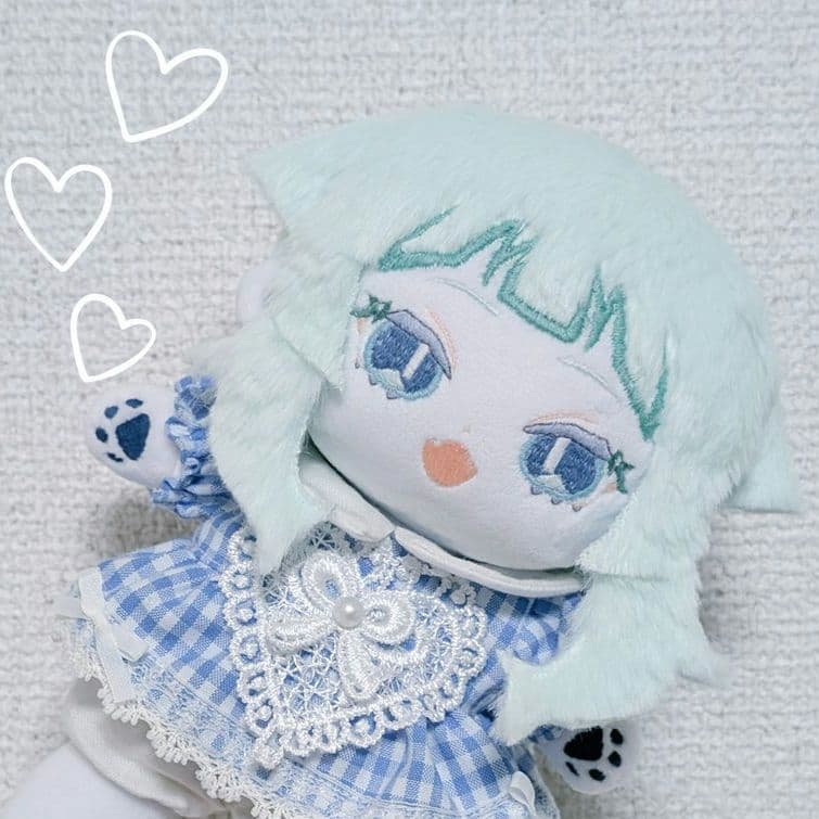 な*う様 自作ぬいぐるみ　約20cm　無属性 無属性 ぬいぐるみ 20cm 着せ替えぬいぐるみ 灰色の髪の青い目男の子