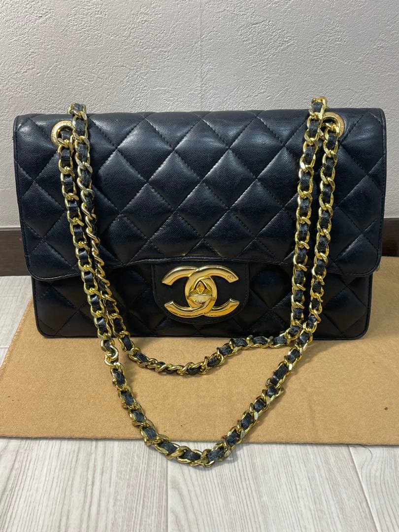 CHANELデカマトラッセ シングルフラップ ダブルチェーン ショルダーバッグ マトラッセ シャネル CHANEL マトラッセ30 デカマトラッセ ココマーク