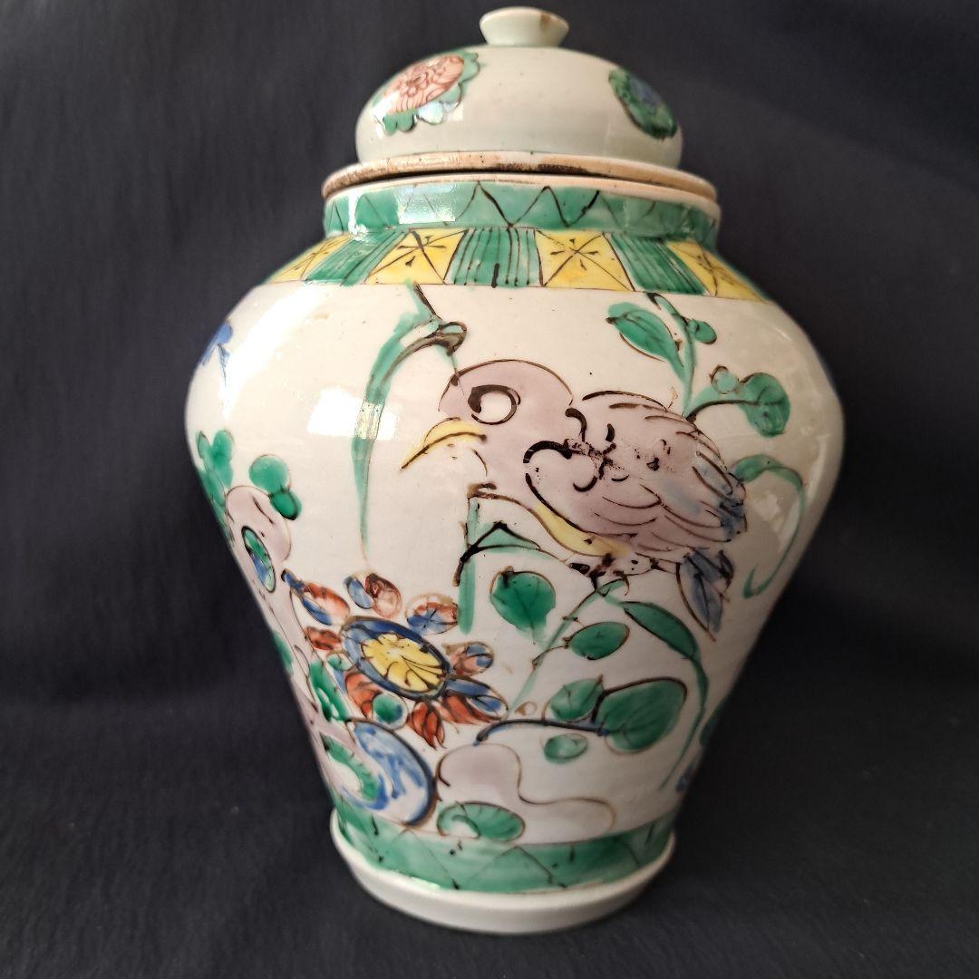 「お宝になります？ 大胆な筆 古伊万里壺の名品！」鳥文壺(高さ22cm) 骨董ア 楽天市場】骨董○古伊万里染付大型油壺○H9.7cm / W9.6cm | 江戸中期