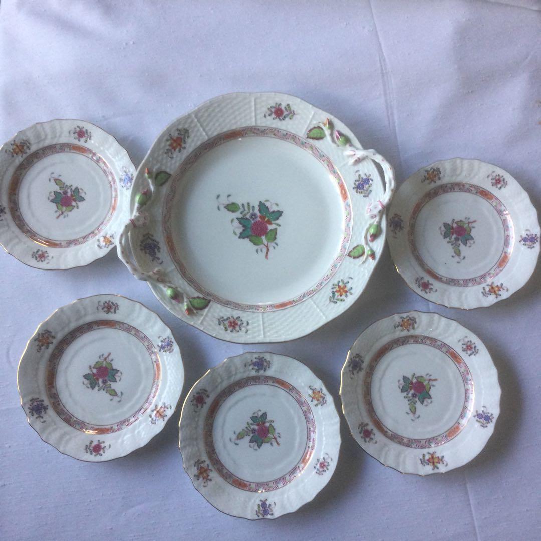 HEREND HVNGARY ヘレンド 皿　大１　小５　保管品 楽天市場】ヘレンド (HEREND) アポニーグリーン 04307-1-00 小皿