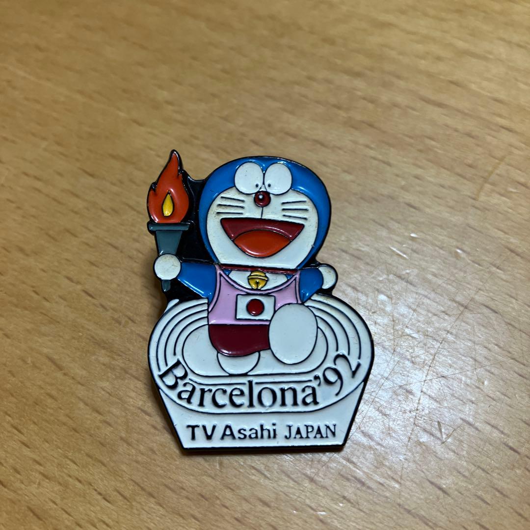 【激レア】ドラえもん　ピンバッジ　バルセロナオリンピック　1992年　テレビ朝日 バルセロナ 長野 オリンピック 五輪 ドラえもん ピンバッジ JAPAN