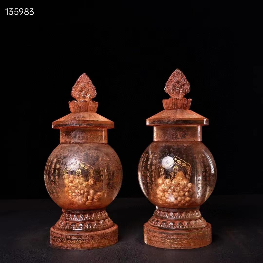中国古美術・古水晶彫・描金舍利寶塔・金剛舍利子附・骨董品・古賞物 中国古美術・古水晶彫・描金舍利寶塔・金剛舍利子附・骨董品・古賞物