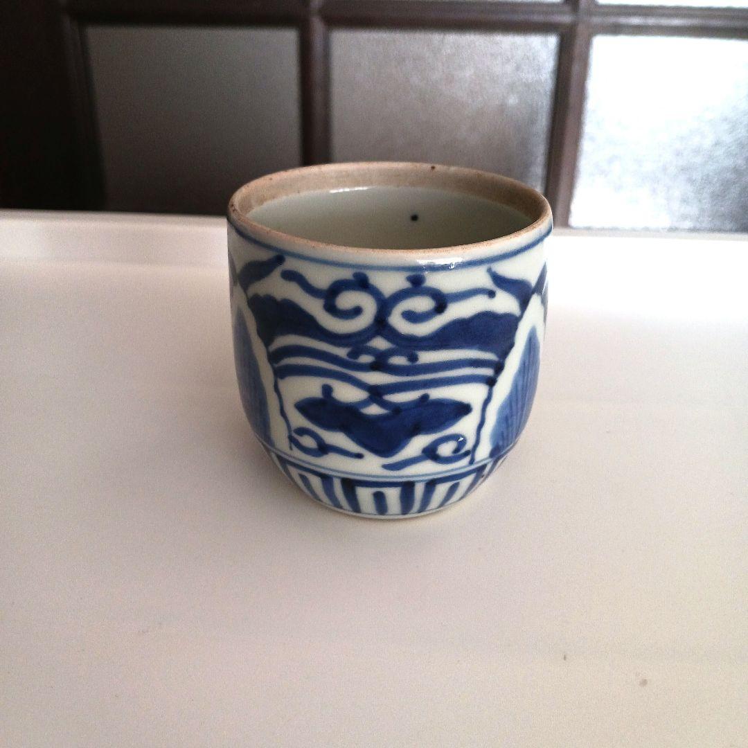 古伊万里　湯呑み茶碗 亮秀窯 古伊万里七宝 組湯呑