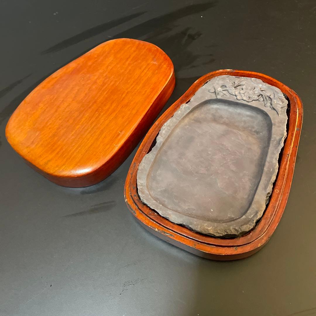 端渓硯　箱付　書道　墨　B Amazon.co.jp: 端渓 6吋 硯石 端渓硯 実用硯 木箱 書道用品YANTAI-L12