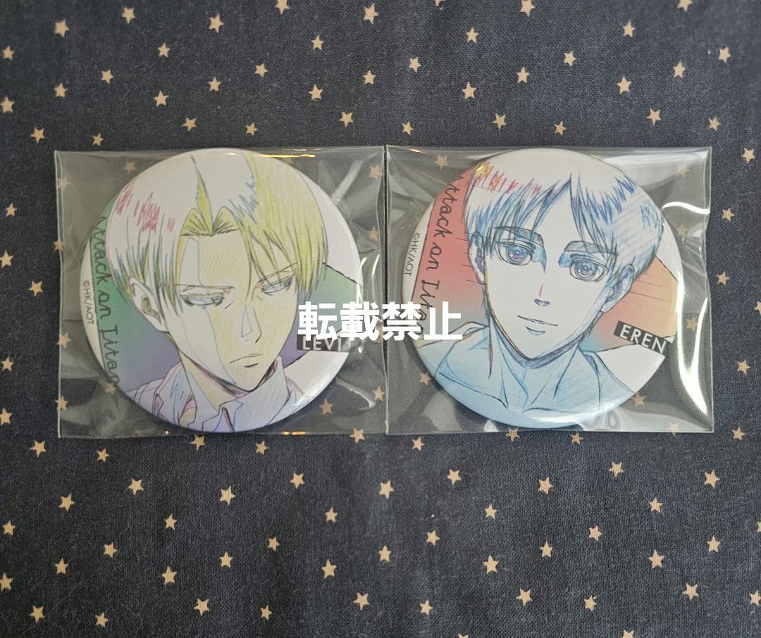 B　進撃の巨人　WIT STUDIO 原画 缶バッジ　リヴァイ　エレン　浅野恭司 進撃の巨人 WIT STUDIO スクエア缶バッジコレクション 進撃の巨人 – IG