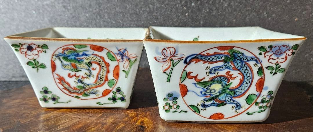 上作品❗】江戸時代中期 古伊万里 中国明朝五彩天啓赤絵写 龍