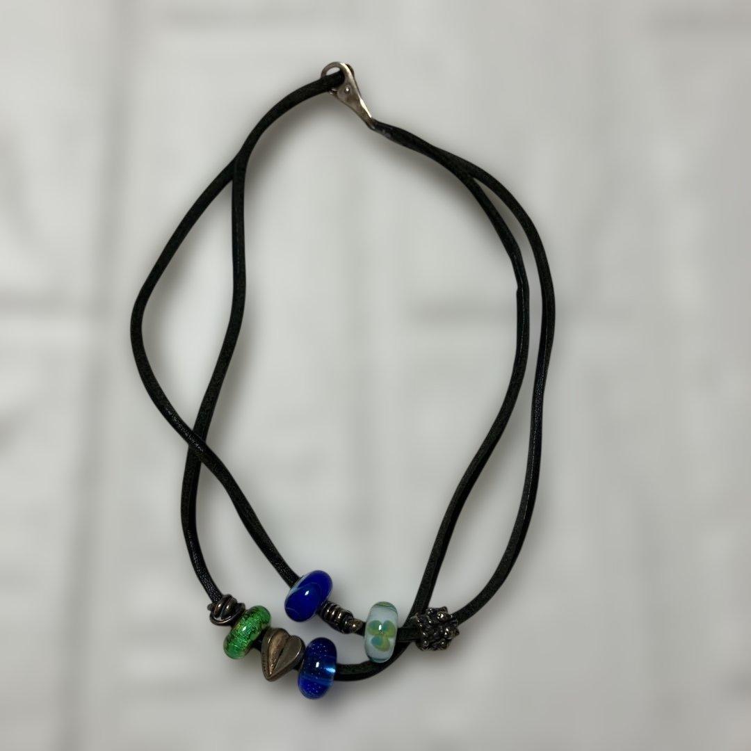 トロールビーズ　レザーチョーカー　ネックレス　ブレスレットにも可能 ブラックレザーブレスレット – トロールビーズ