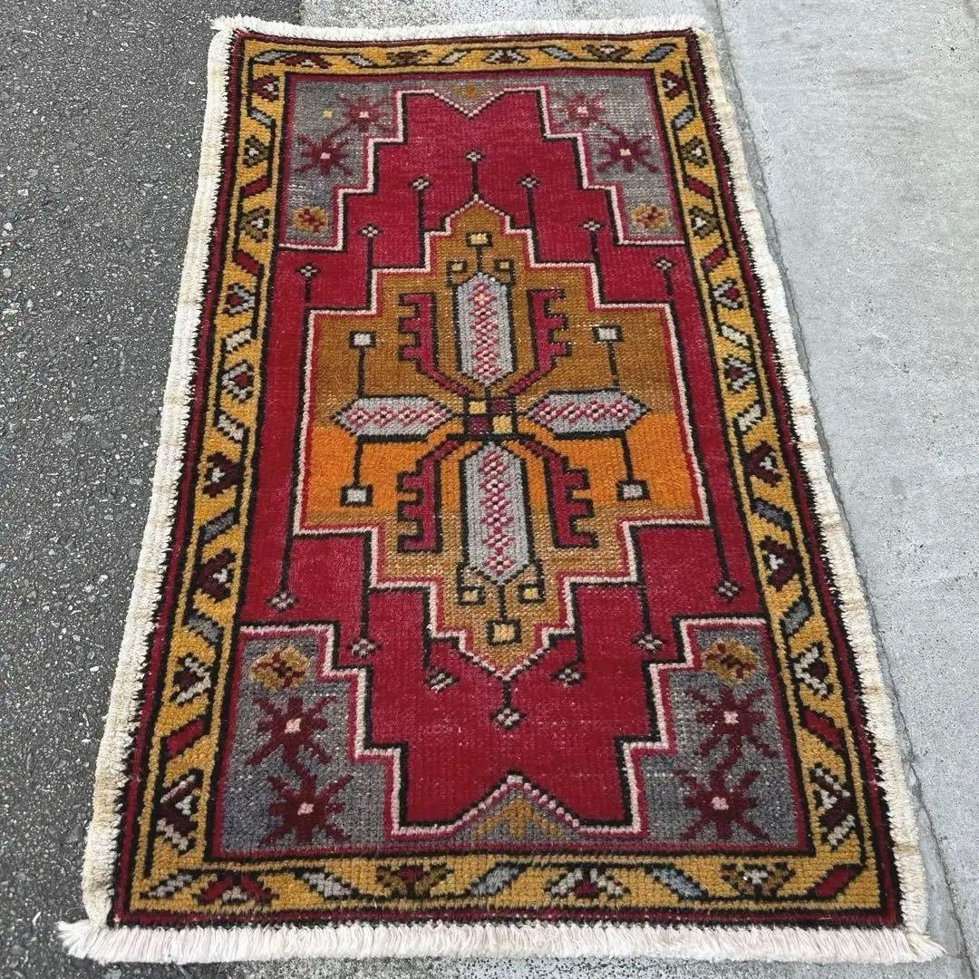 56x90cmスーパー ヴィンテージ ラグ 年代織り物　トルコ　絨毯 楽天市場】【15%OFFクーポン対象】オーバーダイド ヴィンテージラグ