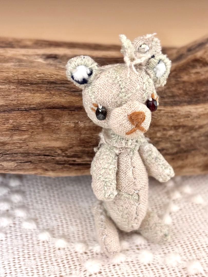 ミナペルホネン ハンドメイド ミニテディベア ぬいぐるみ - メルカリ