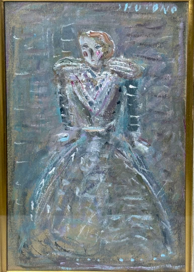 ポ*ん様 小野州一 油彩画 女性像 額装作品 小野州一 作『花』 ｜骨董品買取 緑和堂