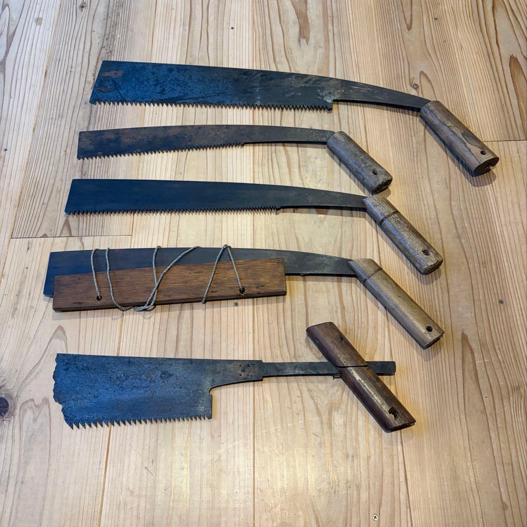 木挽き鋸　5点セット　まとめ売り　古道具 木挽き鋸 古道具 のこぎり 木挽きのこ - メルカリ