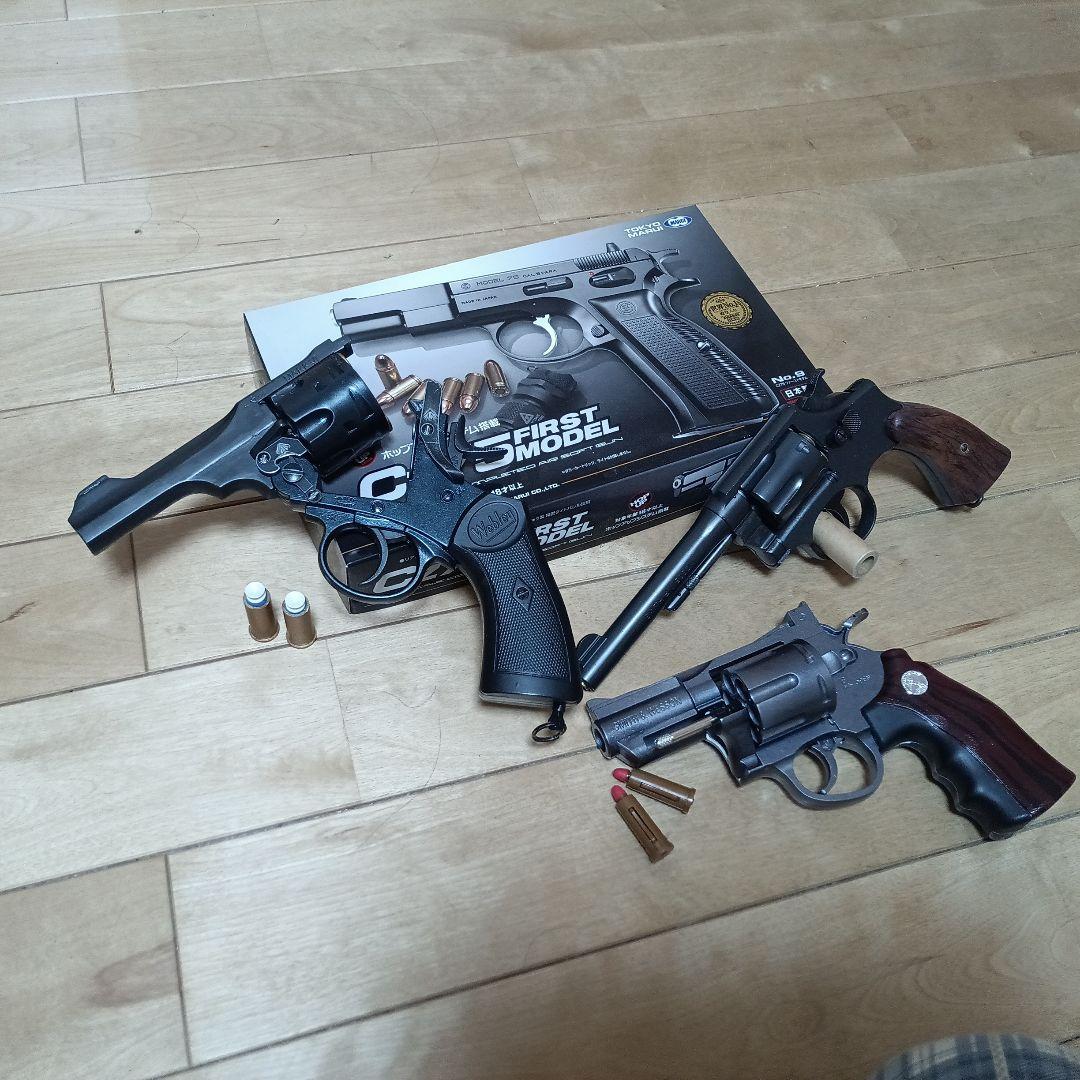 マルシンM−10-ガスガン、ウイック、スポンジ弾ウェブリーマルイトイガン。4点 マルシン S&W M10 4inch HW リアルカート リボルバー ガスガン