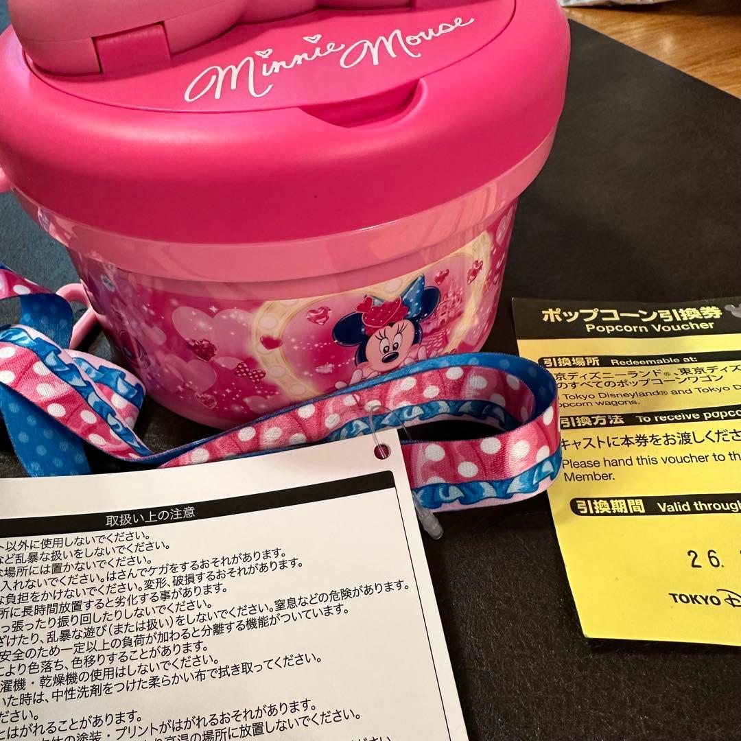 ミニーマウス ポップコーンバケット　ミニファン　引き換え券付き し*ん様 ミニーファンダーランド パルパルーザ ポップコーンバケット