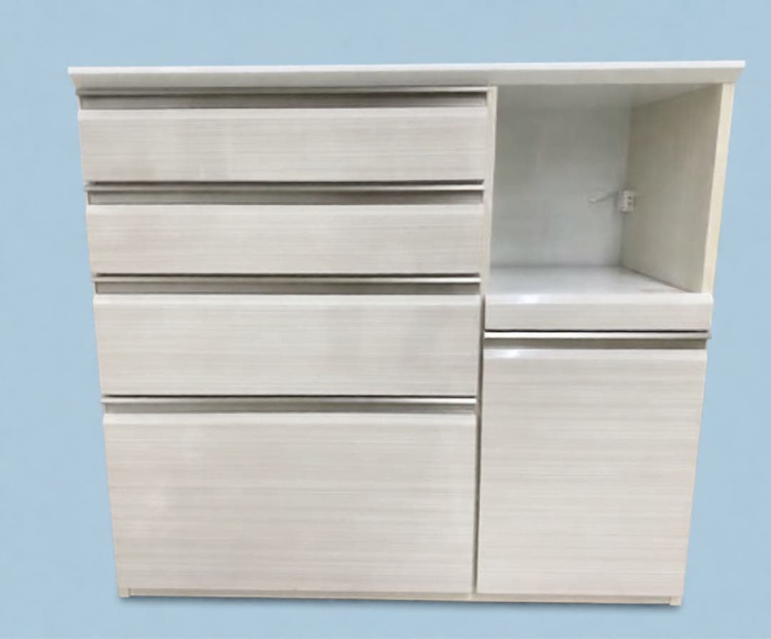 81500円品　キッチンカウンター　引き取り限定 日本製］収納力の高い引戸のキッチンカウンター（キッチンカウンター