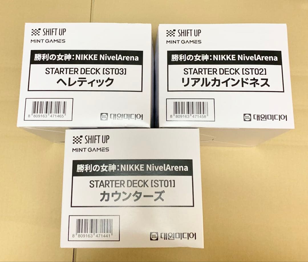 未開封ボックス NIKKE NivelArena スターターデッキ3種セット NIVEL ARENA 勝利の女神:NIKKE スターターデッキ インヘルト 属性(波
