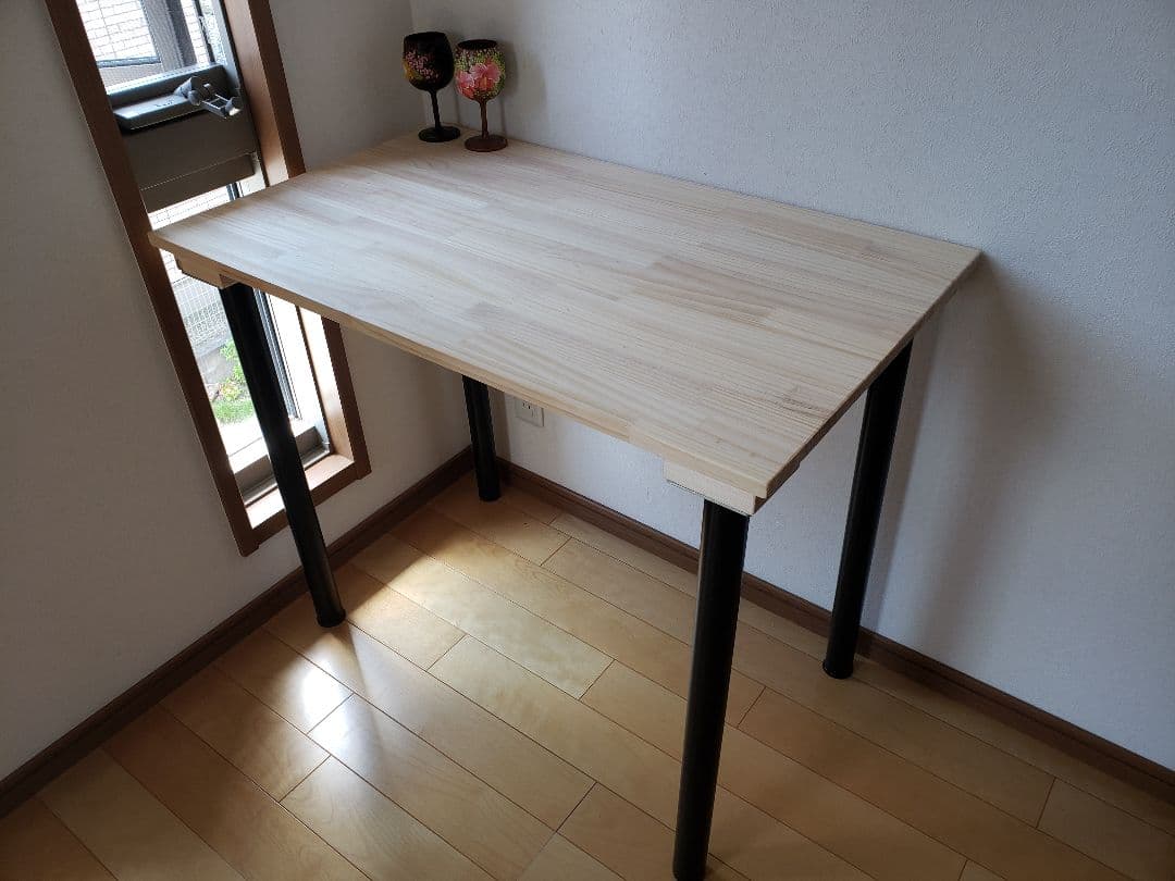 E*M様 90✕54 パソコンテーブル ジャコビーン　無垢材　無塗装　天然 Jaco table｜ジャコ ダイニングテーブル 讃岐産ヒノキ無垢材