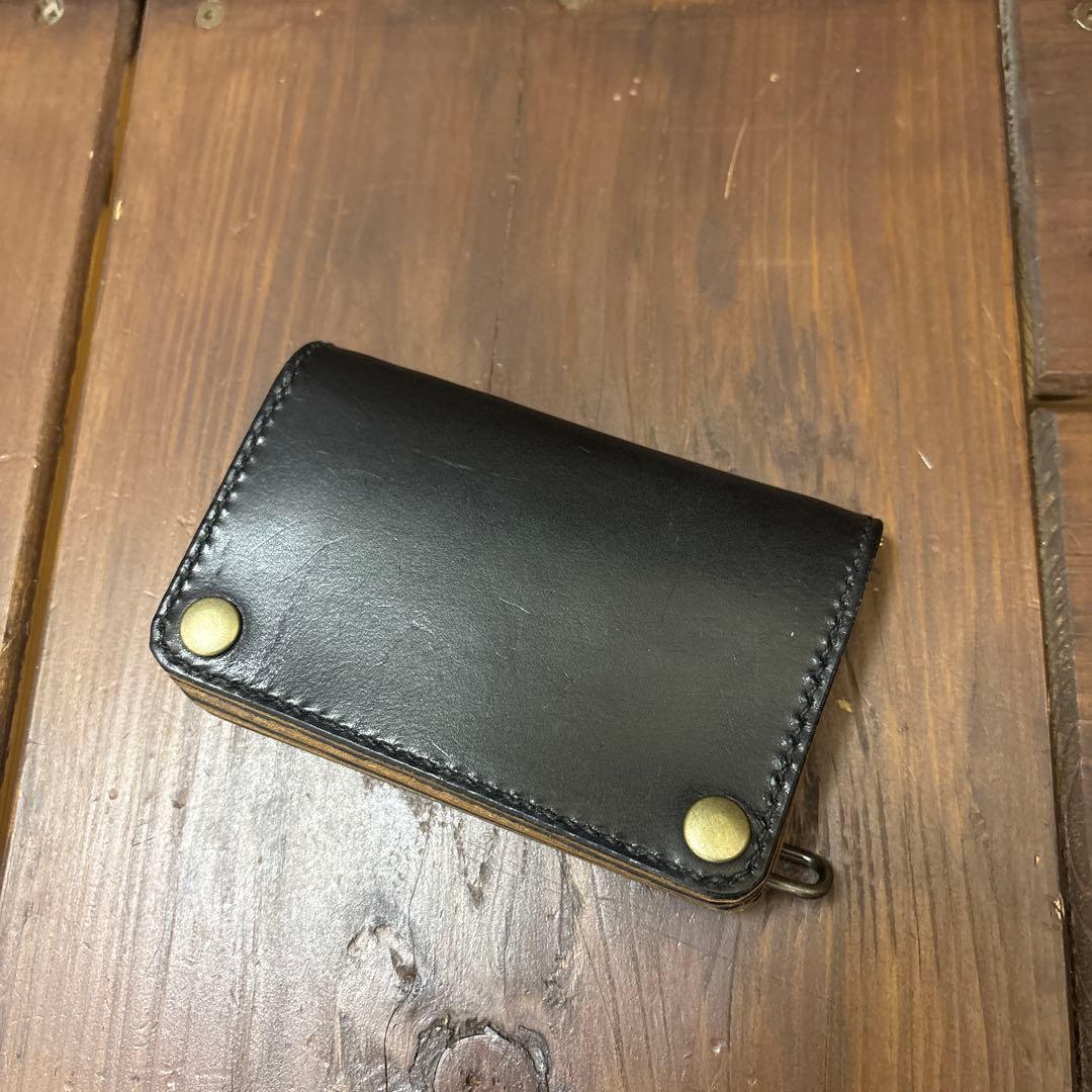ショートトラッカーウォレット　本革ヌメ革　茶芯ブラックTruckerWallet ショート トラッカーウォレット / Short Tracker Wallet < 茶芯