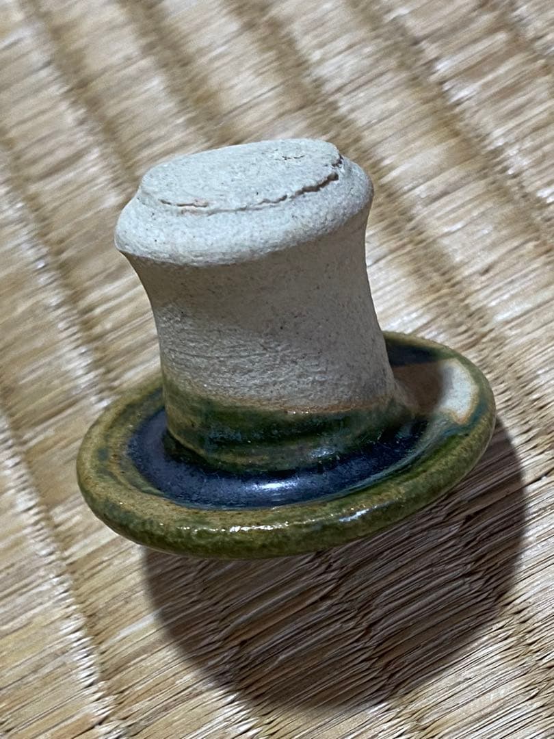 ♢織部焼 江戸時代後期〜 馬の目皿文 平仄 灯り 灯明 灯火器 携帯用