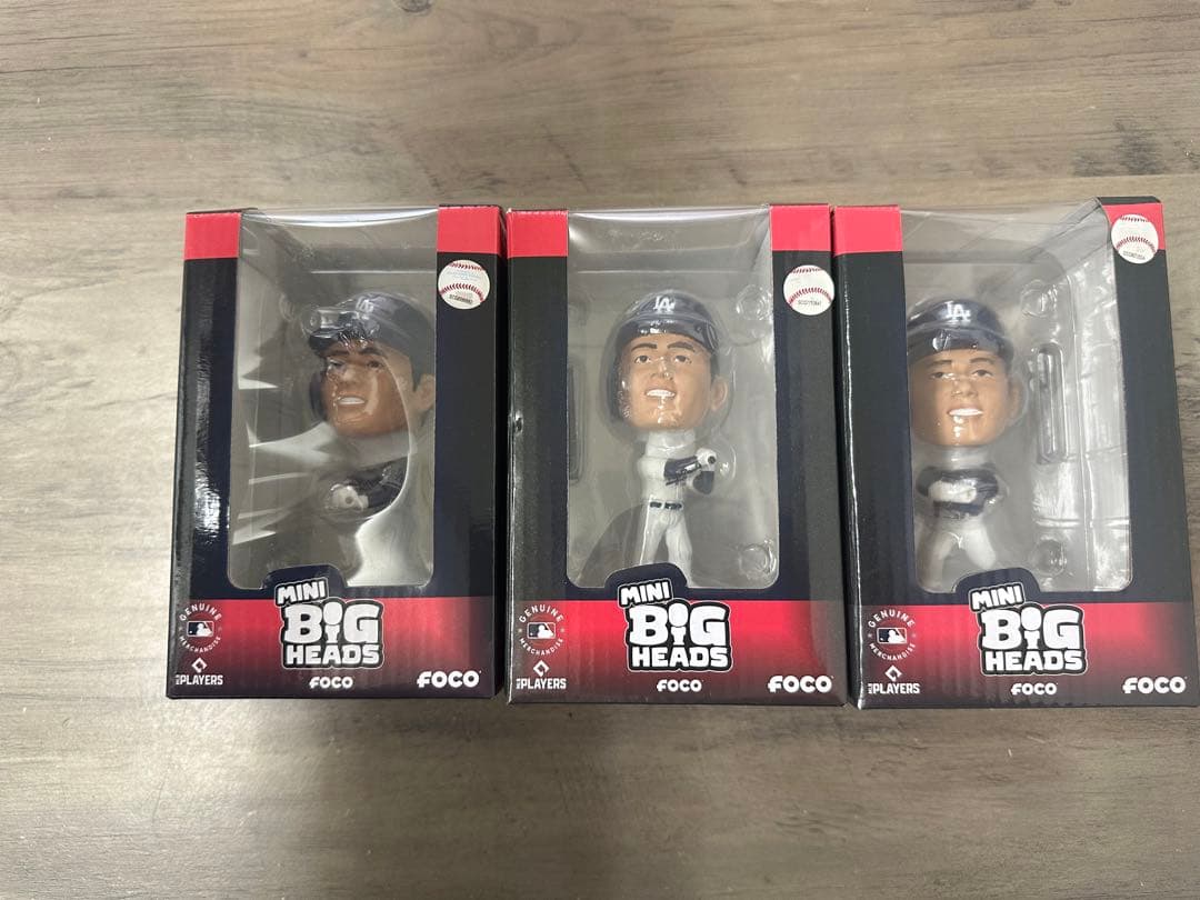 FOCO MINI BIG HEADS 大谷翔平フィギュア 3体セット MLB MLB×FOCO ドジャース 大谷翔平選手 ビッグヘッドボブル(9.5インチ