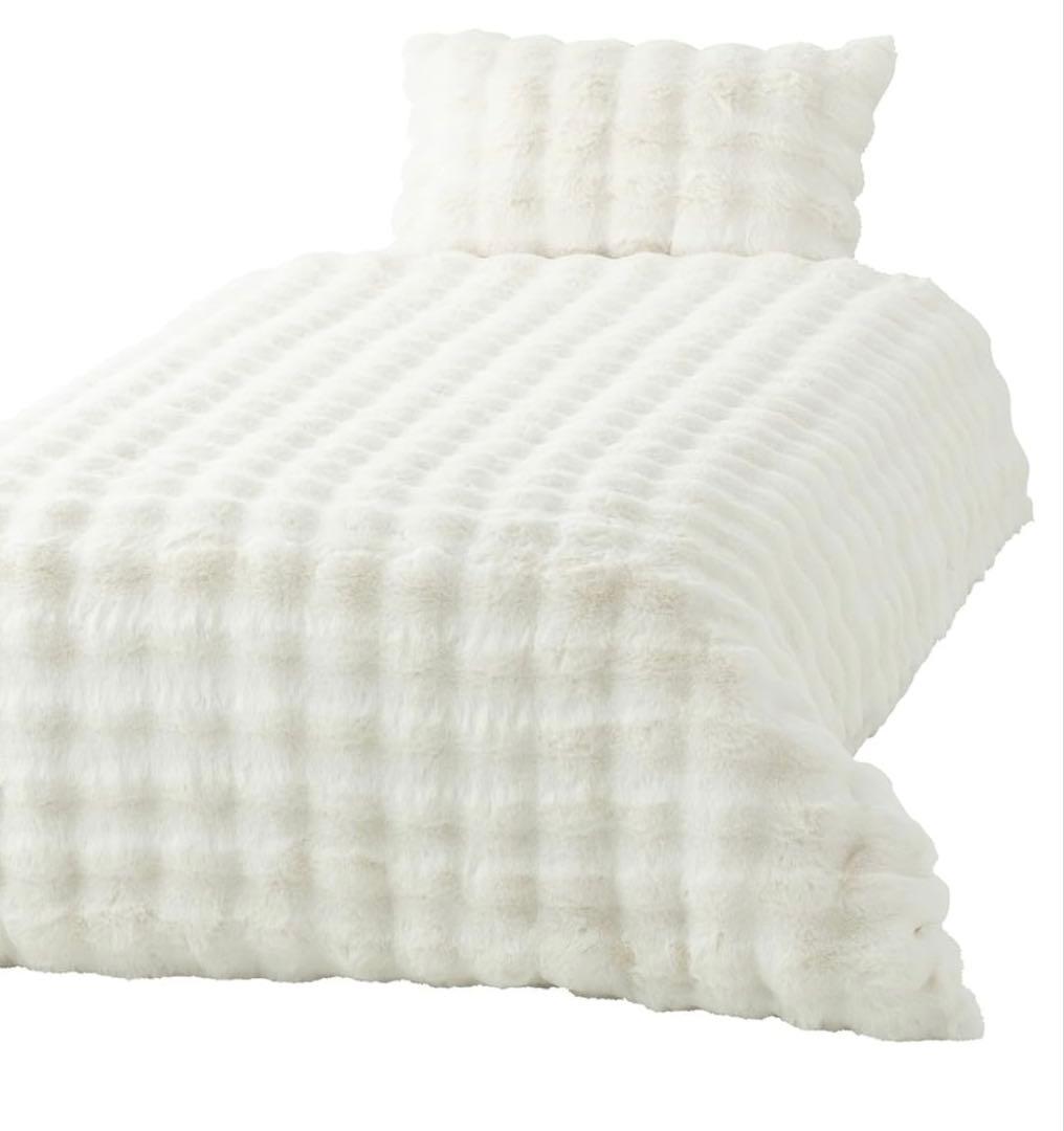 WARMY ポコモコファー 掛け布団カバー セミダブル ホワイト Francfranc｜あったか寝具 もふもふ ポコモコファー 掛け布団カバー