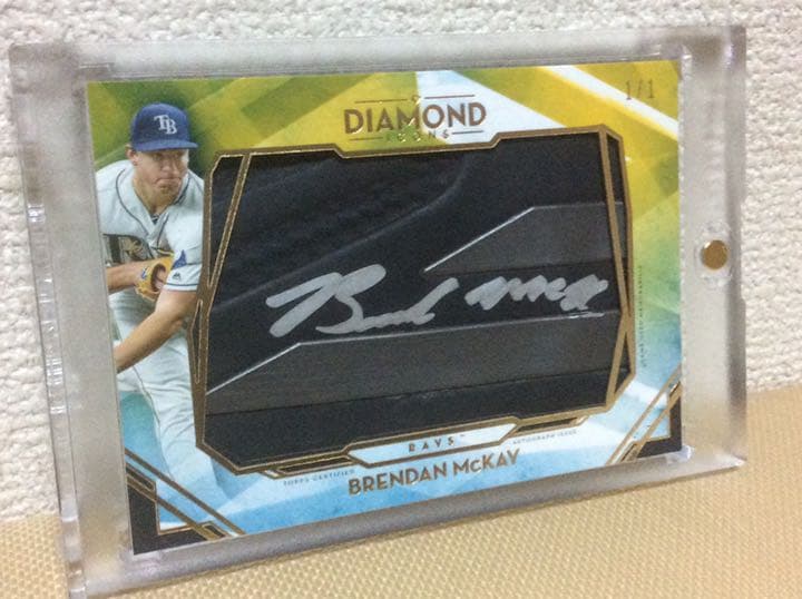 Brendan McKayルーキー直書き直筆サインカード実使用 1/1 1of1!! 中村晃/ソフトバンク 2024 BBM1stバージョン バイバック 直書き