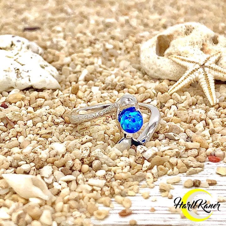 ⑩色のオパールから選べる☆Harllリング(④㍉オパール) オパール リング 指輪 1.8ct K10WG グリーンオパール 10月 誕生石