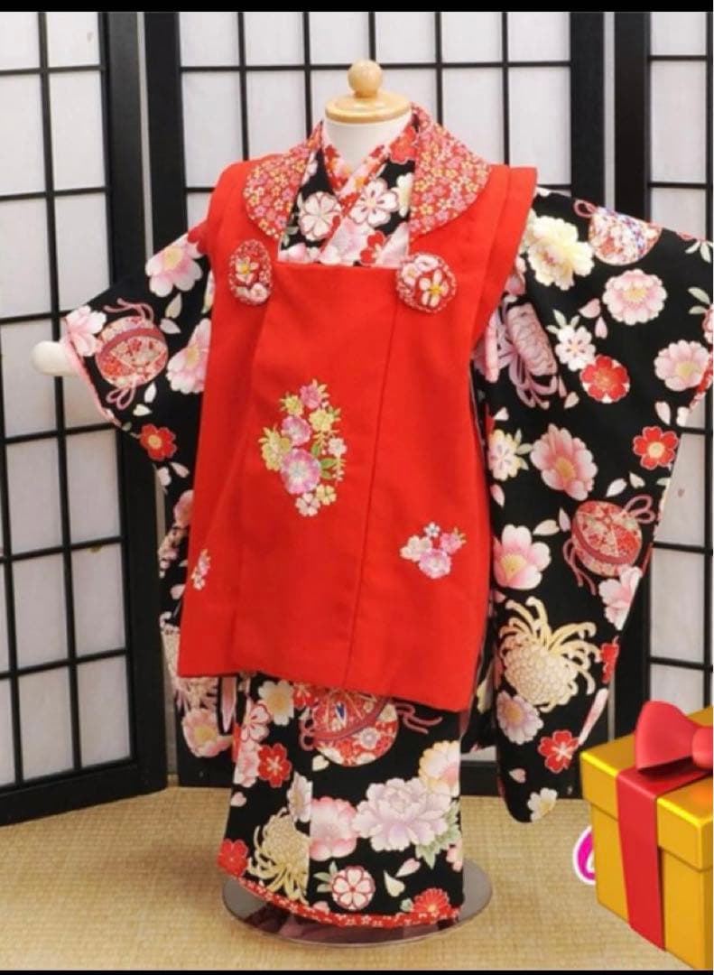 七五三 着物 3歳 花夢二 被布着物 花夢二 桜柄の七五三着物 3歳 女の子(被布)フルセット 女の子