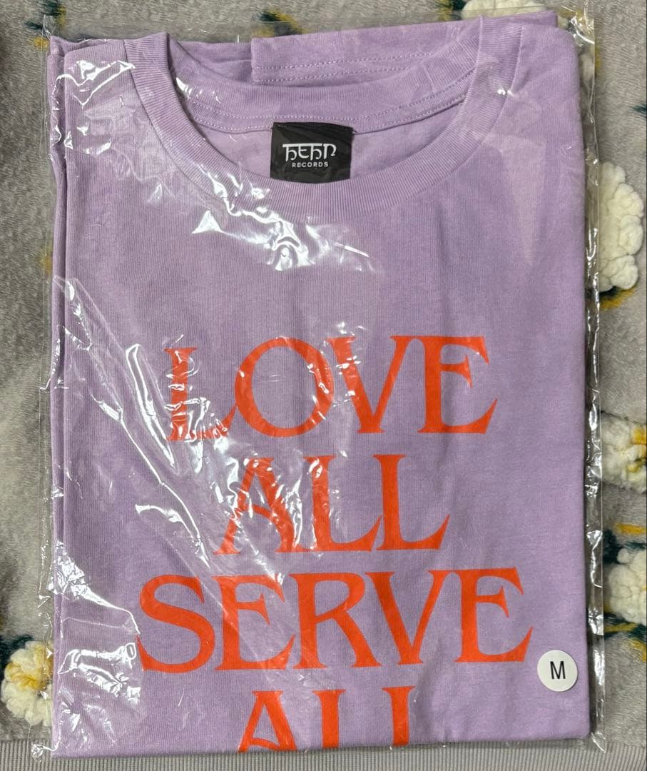 藤井風　LOVE ALL SERVE ALL Tシャツ Mサイズ パープル 藤井風 LOVE ALL SERVE ALL T-shirt【Mサイズ】 新品・未使用 オマケ