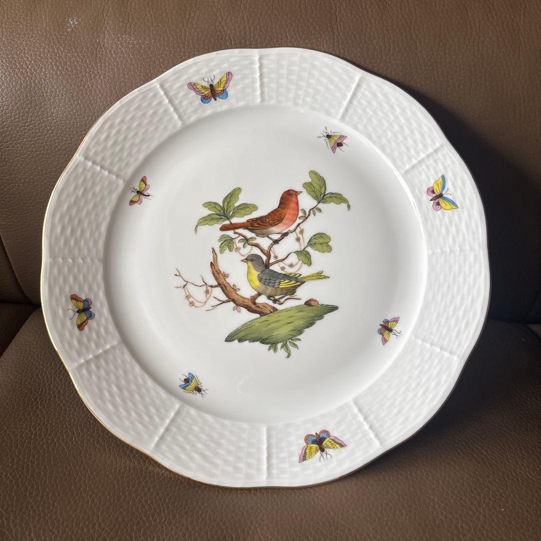 ヘレンド　ロスチャイルドバード　ディナープレート　25cm ロスチャイルド・バード・クラシカルゴールド] デザートプレート