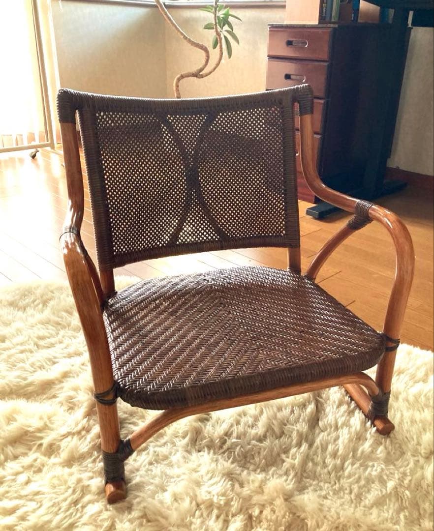 ラタンチェア　ローチェア　kazama 楽天市場】Kazama 風間 籐家具 ラタン ニューマリアームレスチェア(AB