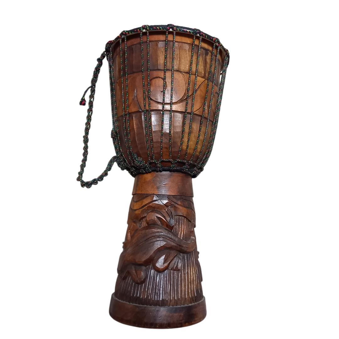 民族楽器 JEMBE ジャンベ アフリカ 打楽器 トカゲ柄 楽天市場】アジアン バリ島 楽器 木彫り ジャンベ【トカゲ柄】 8