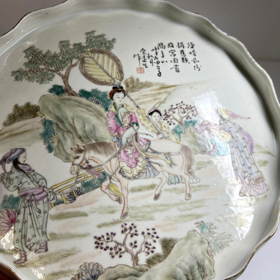 中国清時代　粉彩人物画大皿　幅約27.5㎝　東Y7-0702⭐︎2Fトニエ 中国清時代 粉彩人物画大皿 幅約27.5㎝ 東Y7-0702⭐︎
