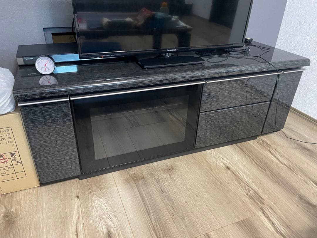 テレビ台(ローボードポスティア 125 BK) ニトリ（NITORI） 幅125 光沢のある木目模様が美しいローボード