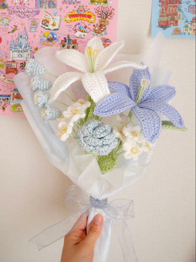 枯れない花束 あみぐるみ プレゼント 誕生日 かぎ編み 毛糸の花 枯れない花束 枯れない花 毛糸の花束 毛糸 花束 あみぐるみ 編み物