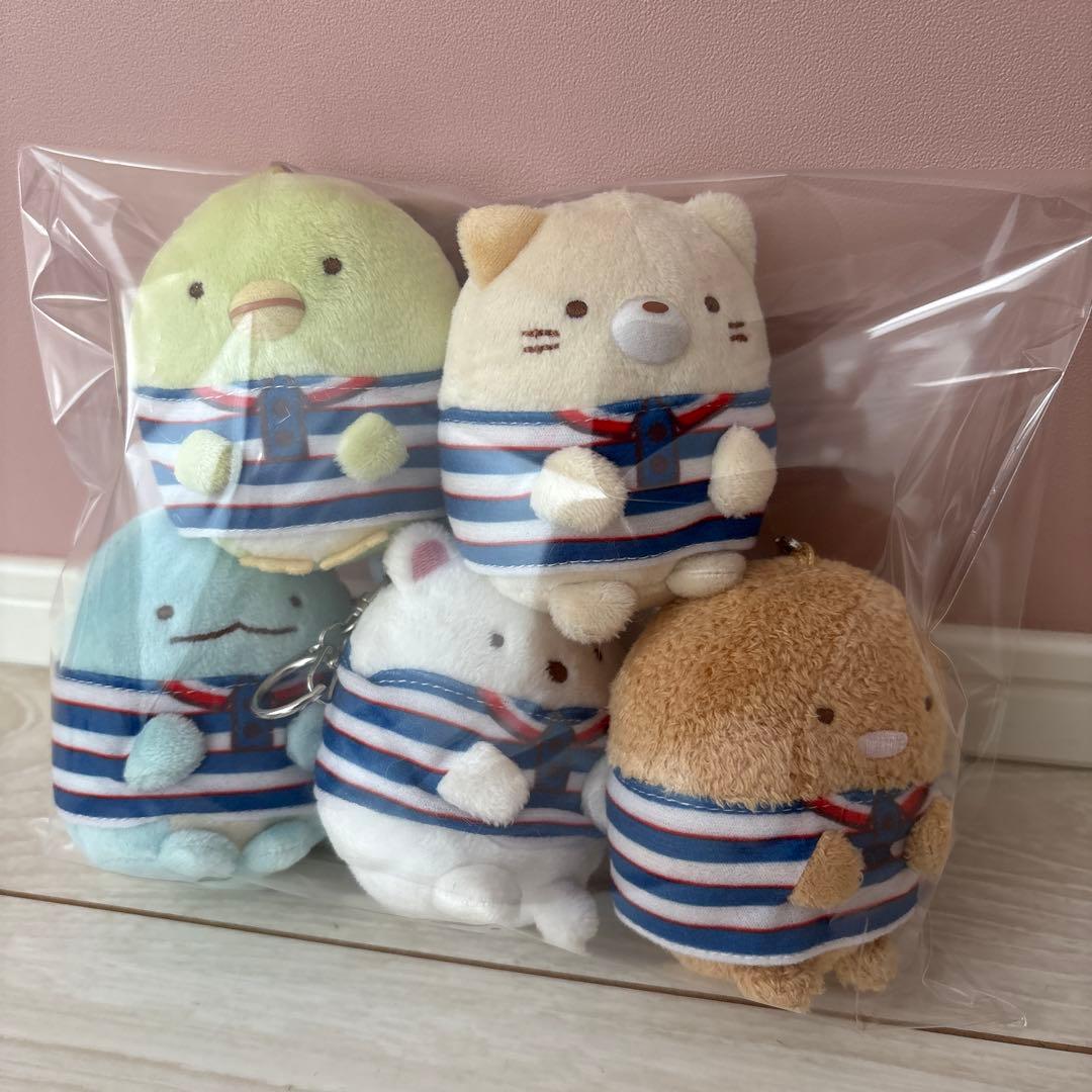 すみっコぐらし ぬいぐるみ キーホルダー 全5種　　　佐川急便 San-X（サンエックス） すみっコぐらし ぬいぐるみリールキーホルダー