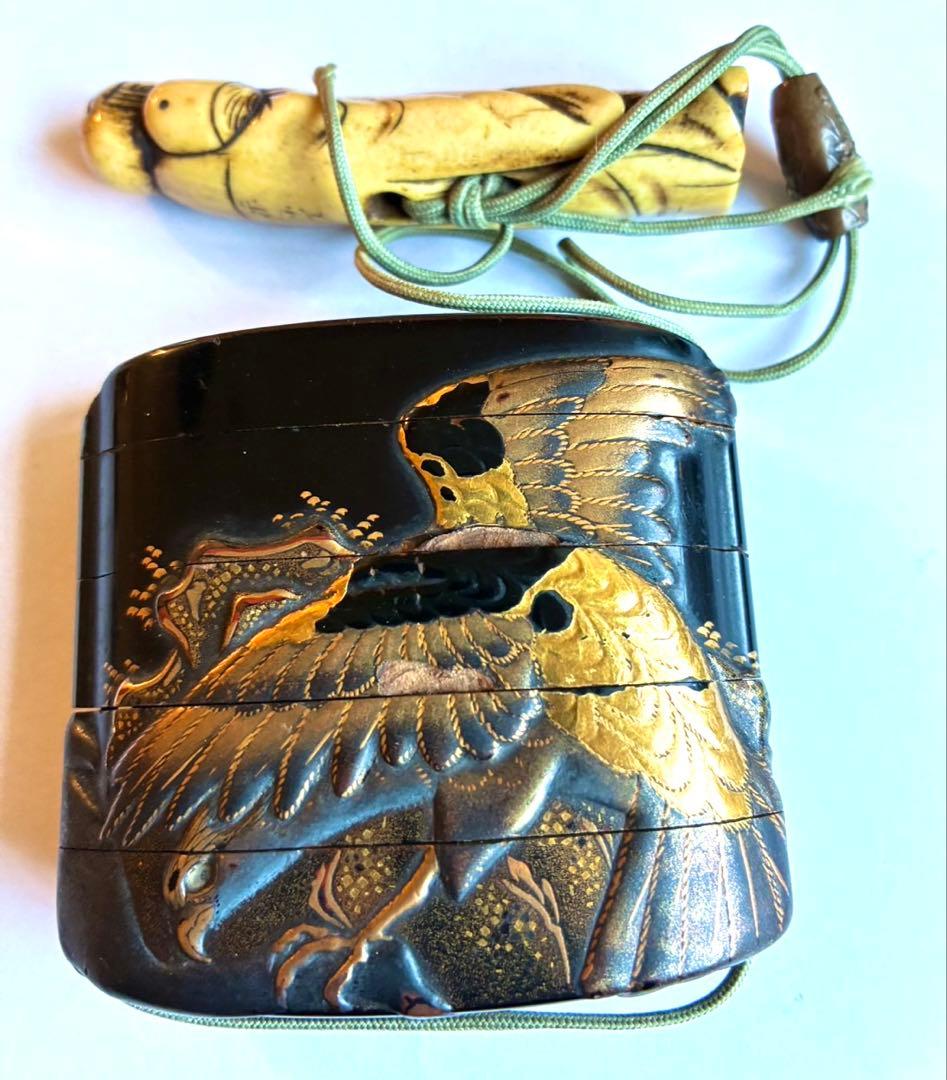 時代物　猿鷹図高蒔絵印籠 三猿蒔絵印籠 文化遺産オンライン