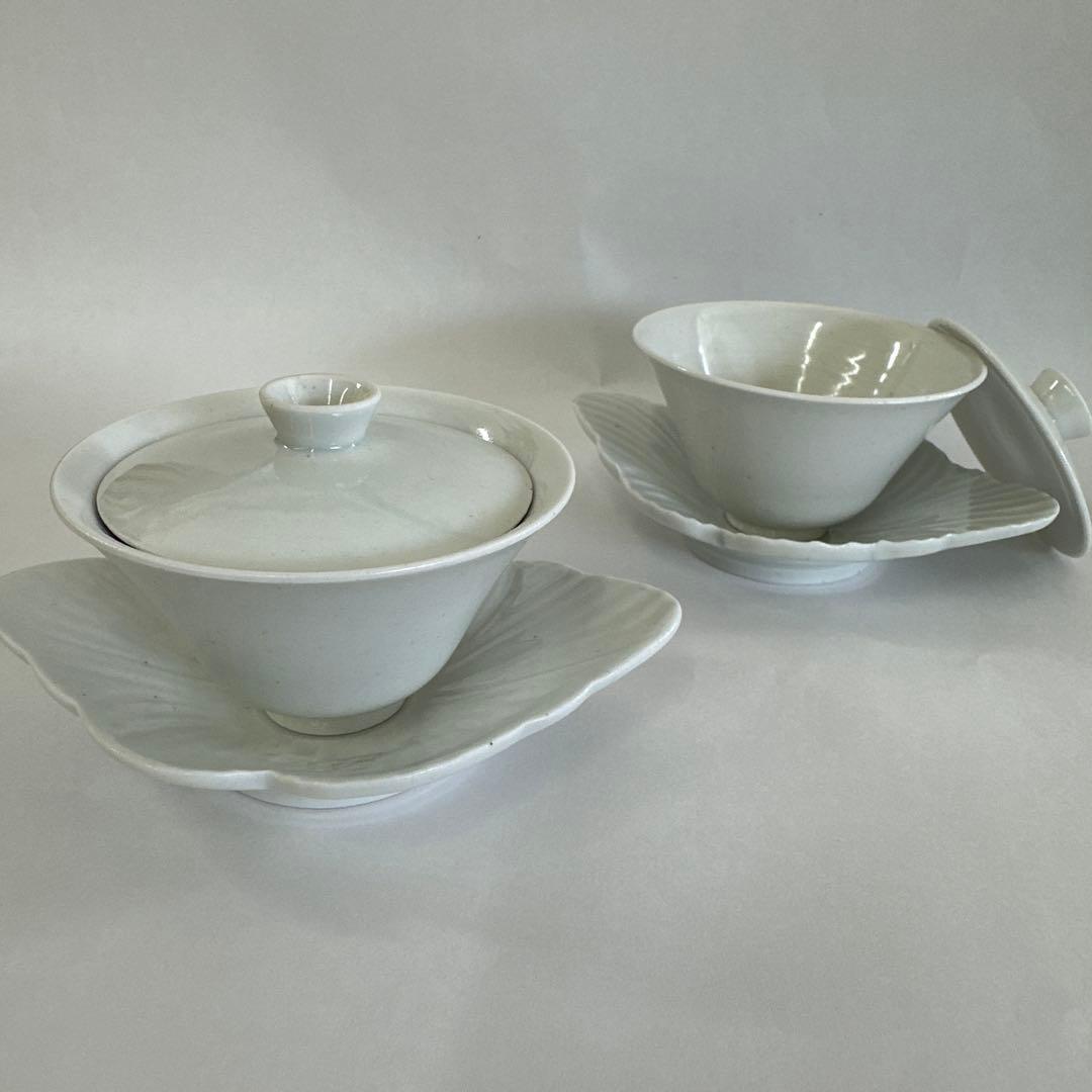 村上雄一　蓋碗＋茶托2点セット＋茶盃1 茶杯 無地 村上雄一 | 茶室/茶藝室 池半