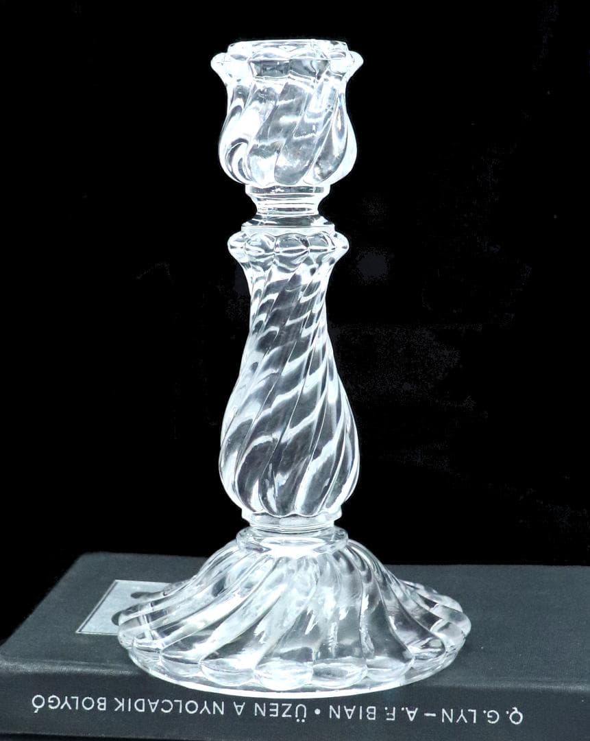 オールド・バカラ 1890年 キャンドルホルダー 18.5cm バンブー 燭台