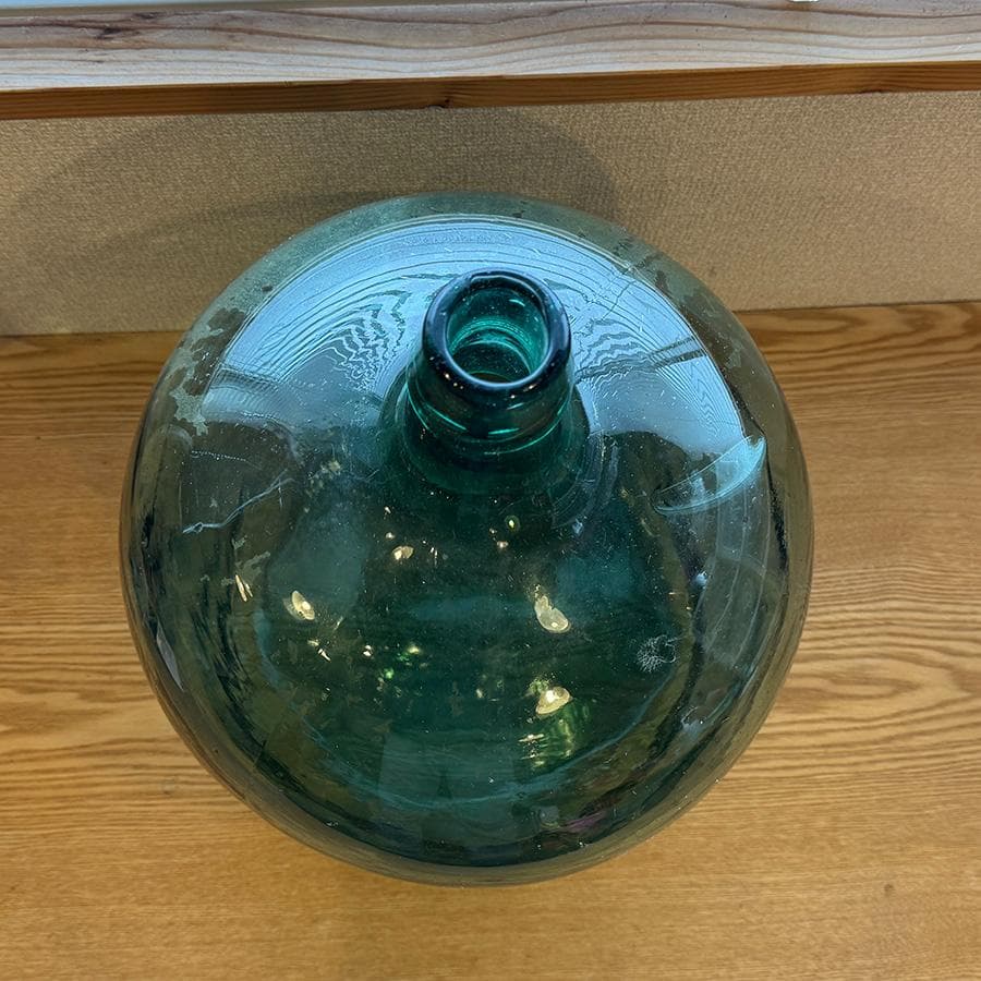 昭和レトロ 特大デミジョンボトル ガラス瓶 緑 花瓶 アンティーク 高さ