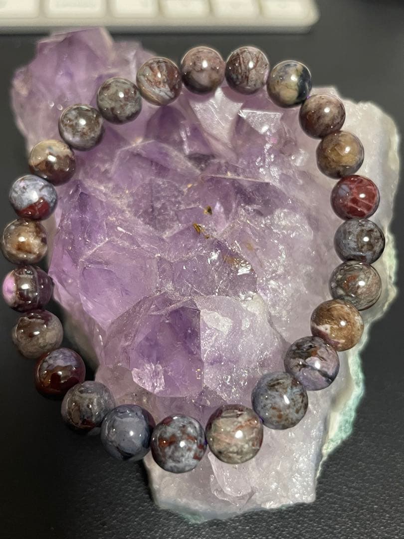 天然無着色　日本国産マルチカラースギライト cat_sugilite_bracelet_482-