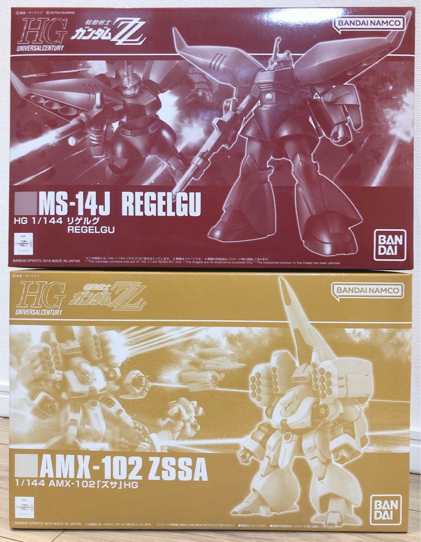 HG 1/144 ズサ リゲルグ 2点セット プレバンZZガンダム ガンダムZZ』より「ズサ」「リゲルグ」「ガズ R／L」のHGガンプラが