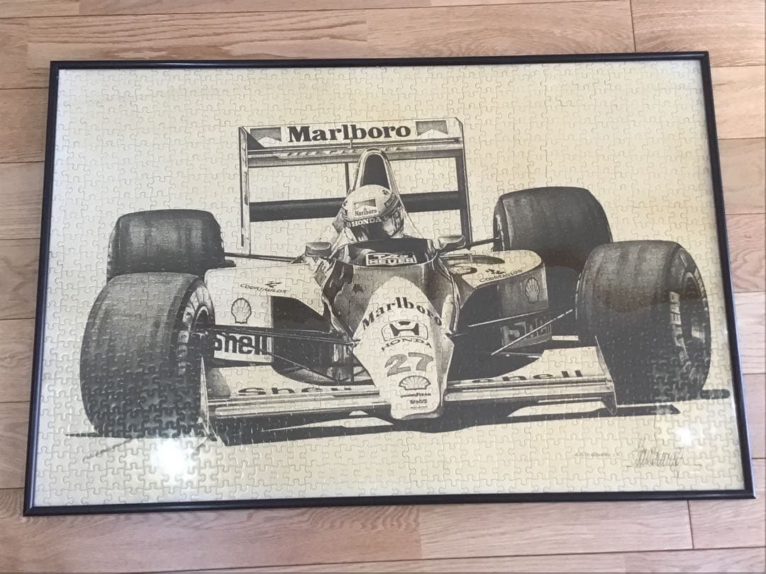 マクラーレンホンダ　F1 アイルトンセナ　ジグソーパズル　額付き パズル完成品】F1 アイルトン・セナ マクラーレン 1991年 1000ピース