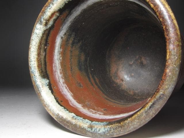 ☆ 濱田庄司 地釉流掛花生 味わい深い一品です☆x395