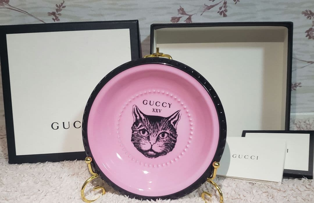 【未使用】GUCCI アッシュトレイ 小物入れ ミスティックキャット ピンク GUCCI（グッチ） （新品・未使用品）GUCCI 548058 リネアキャット