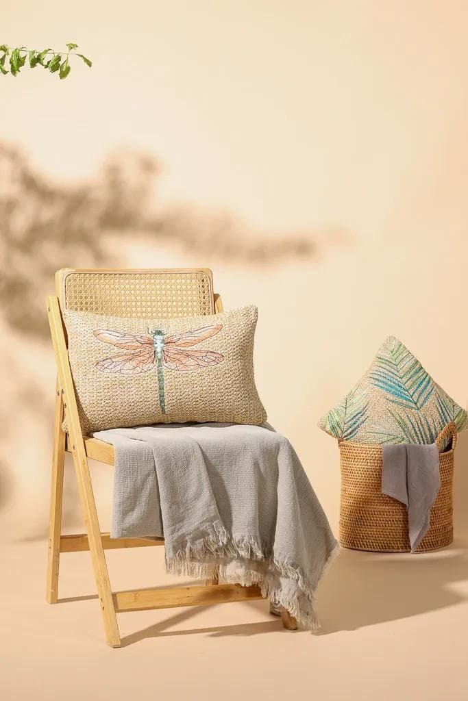トンボ刺繍クッション ランバーピロー2枚セット 長方形 新品 自由に選べる2個セット】カラフルな刺繍 マンダラ柄のクッションカバー
