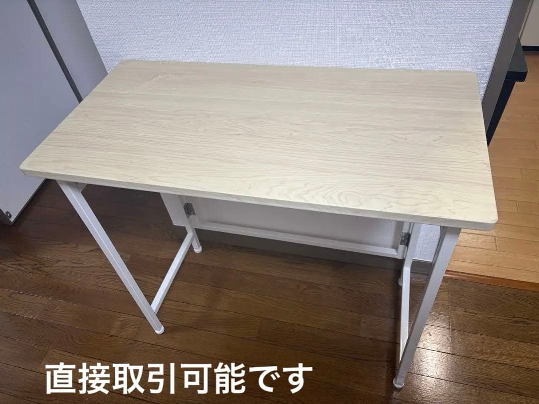 送料込　山善　机　折りたたみ式木製テーブル　デスク　テレワーク 山善（YAMAZEN） 折りたたみテーブル 完成品 幅90 奥60 高さ70