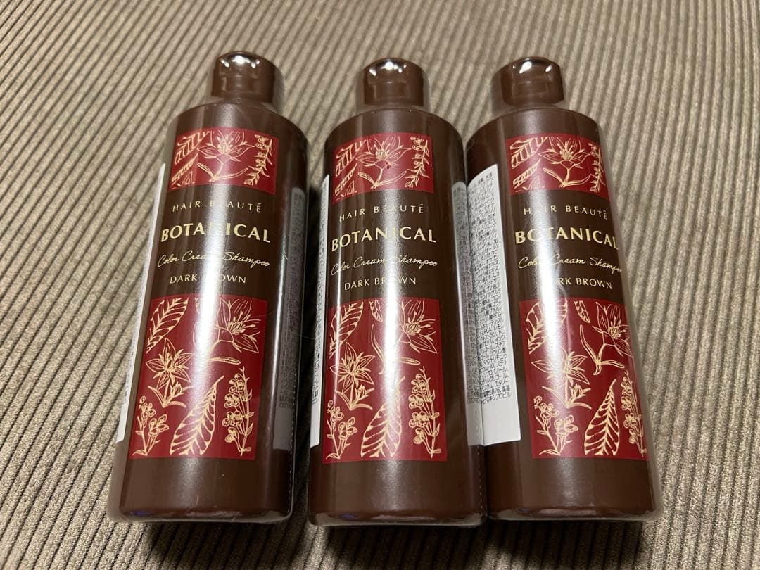 BOTANICAL カラーシャンプー 3本セット Amazon.co.jp: [Set] Botanical Color Cream Shampoo Dark Brown (6.8