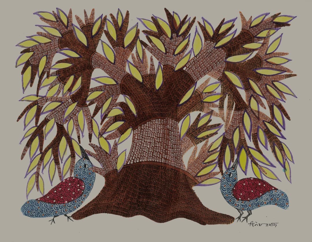 ゴンドアートNo.25 Touch the GOND | インドの民族画「ゴンド・アート」の原画展や