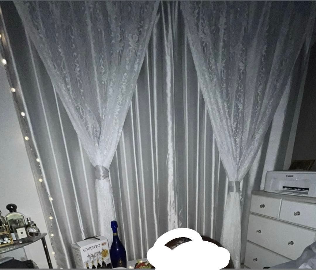 ドレッシー×スペイシア　ダブルカーテン　シルバー 縦178×横100（×2枚） 静 カーテン JF-94048R ダークグレー ｜ジャストカーテン